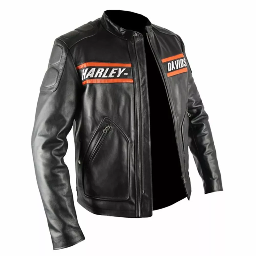 Bill Goldberg Harley Davidson Men's New Motorcycle Leather Black Biker Jacket