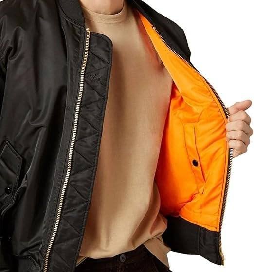 Black And Orange Bomber Jacket