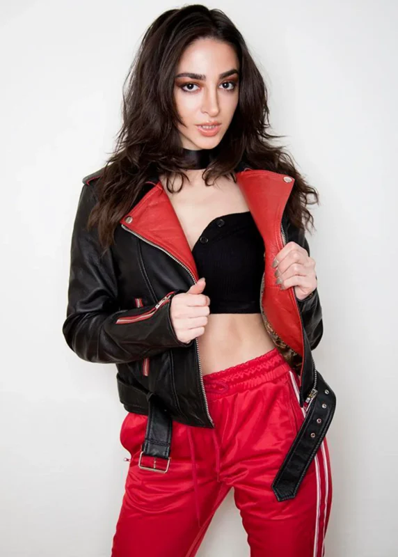 Black And Red Leather Motorcycle Jacket