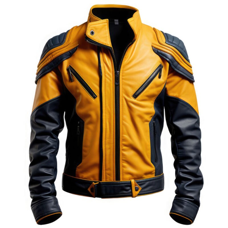 Black And Yellow Motorcycle Jacket