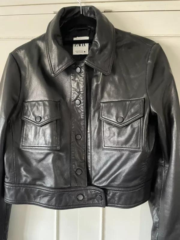Black Crop Jacket Leather