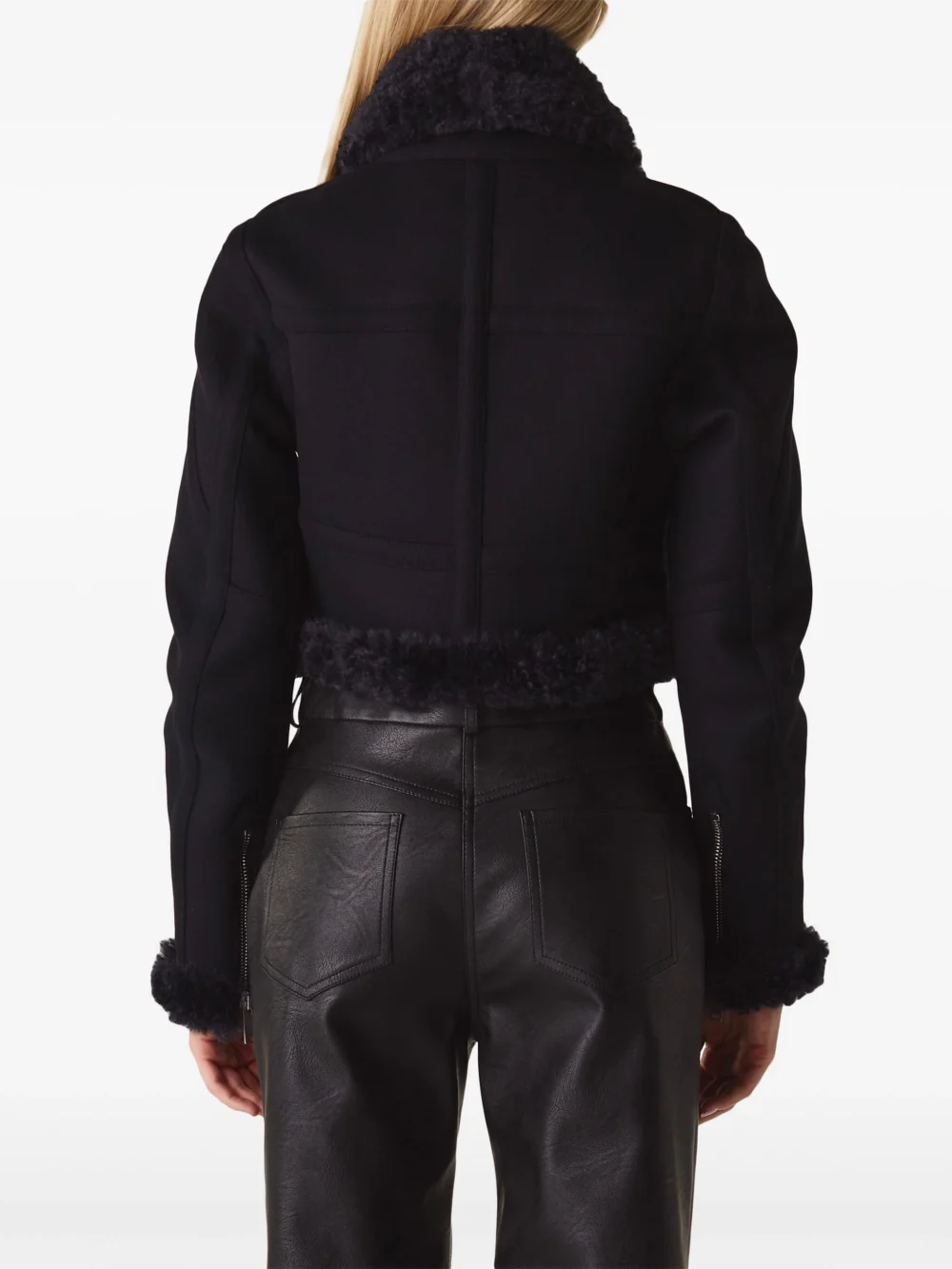 Black Cropped Aviator Jacket