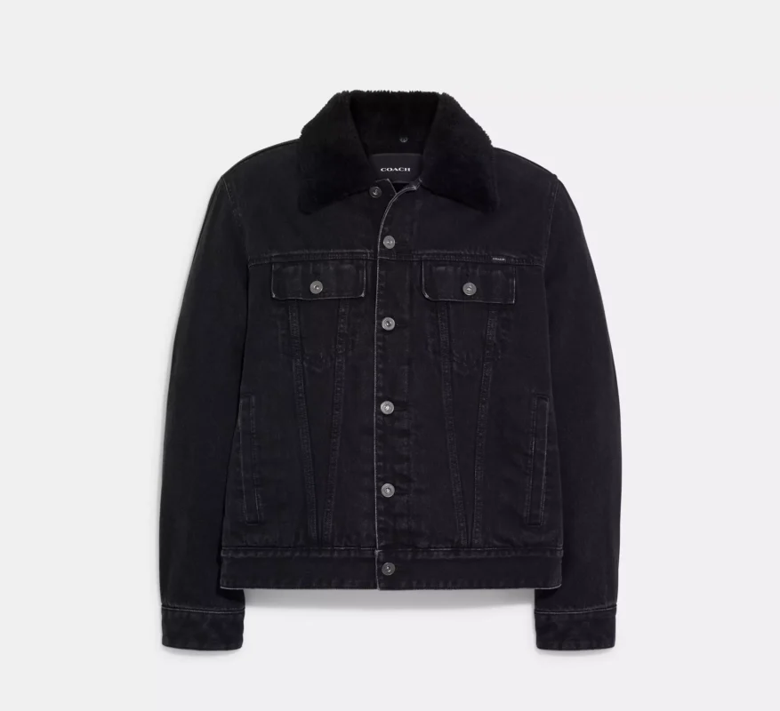 Black Denim Sheepskin Jacket