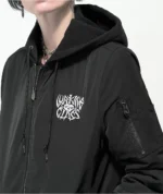 Black Hooded Bomber Jacket 3