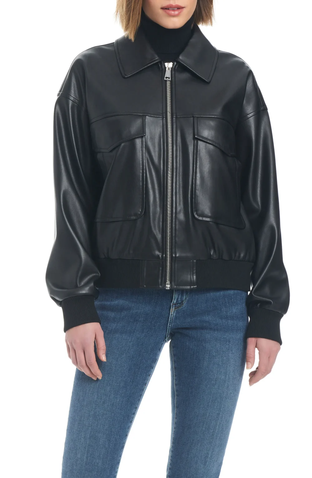 Black Leather Aviator Jacket