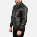 Black Leather Bomber 1