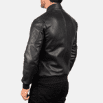 Black Leather Bomber 2