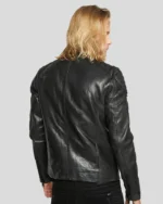 Black Leather Motorcycle Jacket Men 5