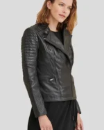 Black Motorcycle Leather Jacket 2