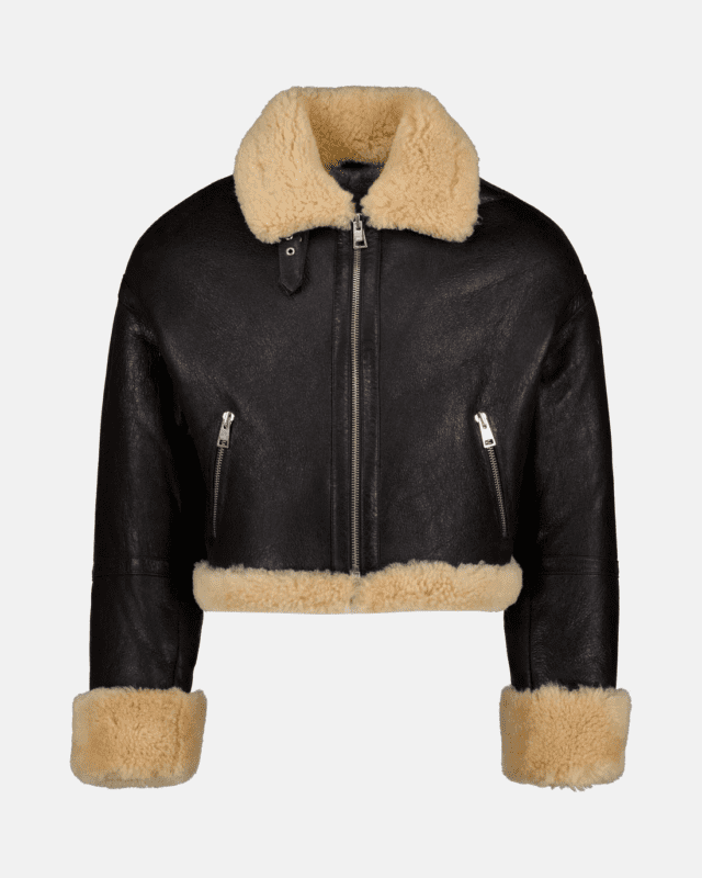 Black Sheepskin Jacket Womens