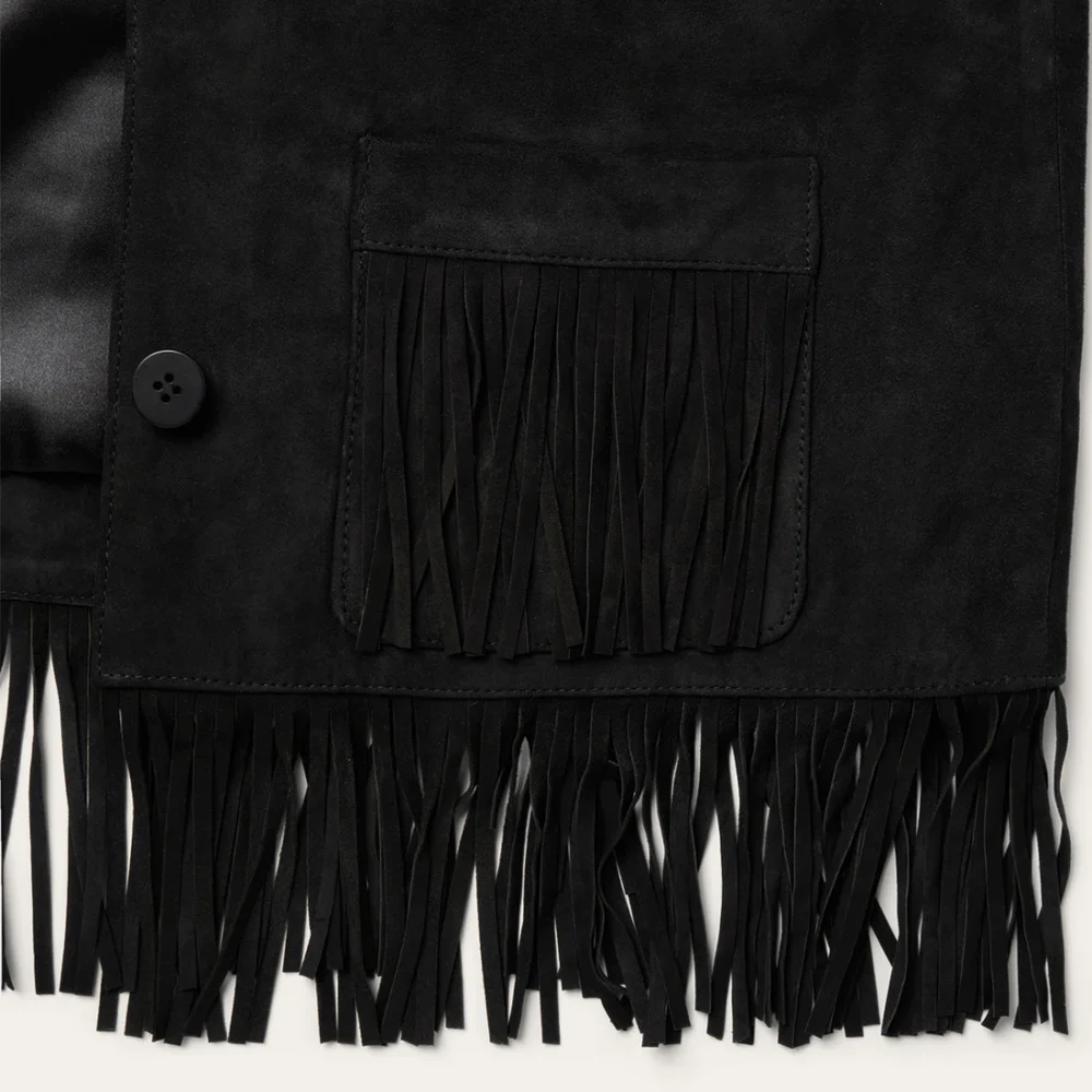 Black Suede Fringe Jacket 3