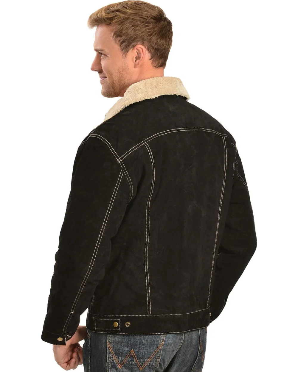 Black Suede Shearling Jacket 2