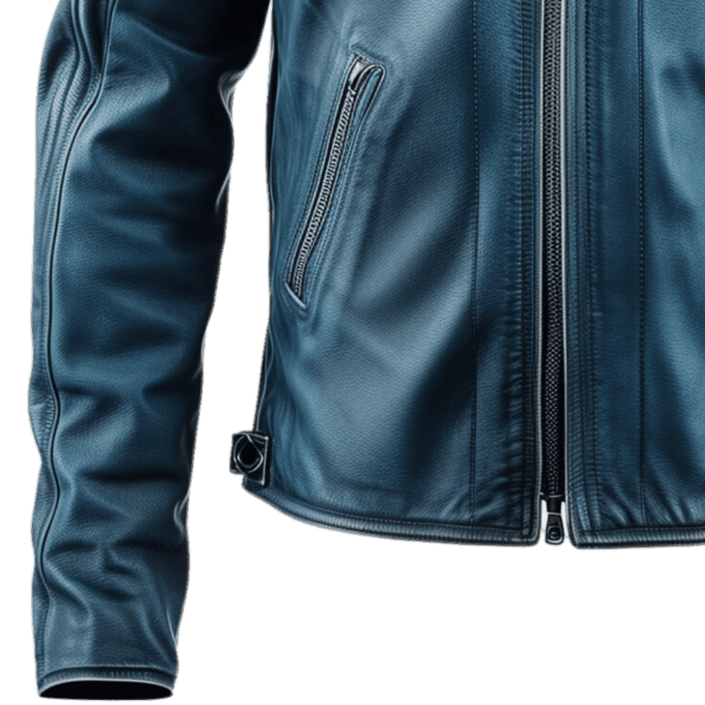 Blue Motorcycle Leather Jacket 3