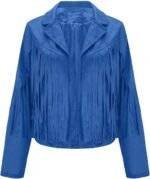 Blue Suede Fringe Jacket 3