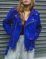 Blue Suede Jacket Womens