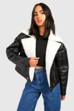 Borg Lined Hooded Aviator Jacket