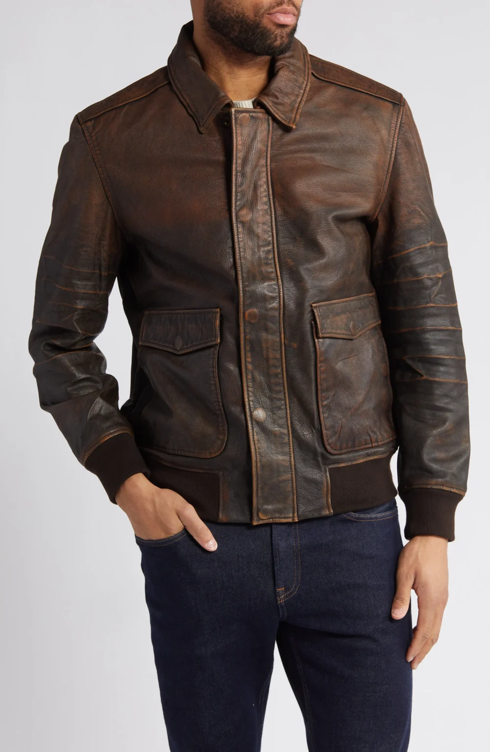 Brown Aviator Jacket Mens