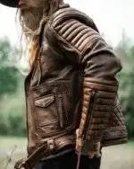 Brown Distressed Motorcycle Jacket 2