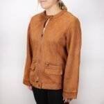 Brown Faux Suede Jacket Womens 1