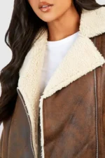 Brown Leather Aviator Jacket 1