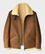 Brown Leather Aviator Jacket Mens