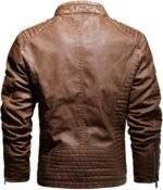 Brown Leather Jacket Men Motorcycle