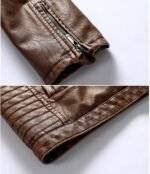 Brown Leather Jacket Men Motorcycle 3