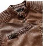 Brown Leather Jacket Men Motorcycle 5