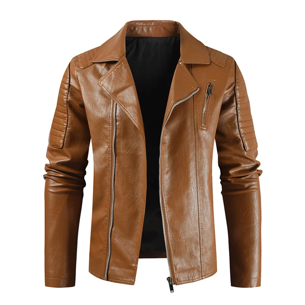 Brown Leather Motorcycle Jacket Mens