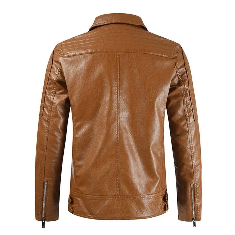 Brown Leather Motorcycle Jacket Mens 2