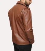 Brown Leather Motorcycle Jacket With Armor 4