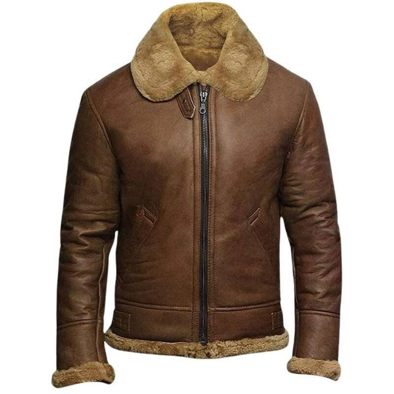 Brown Sheepskin Flying Jacket