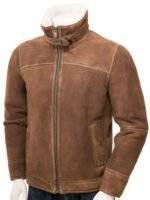 Brown Sheepskin Jacket Mens 1