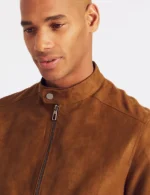 Brown Suede Biker jacket Mens 3