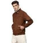 Brown Suede Bomber Jacket 2