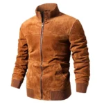 Brown Suede Bomber Jacket Mens