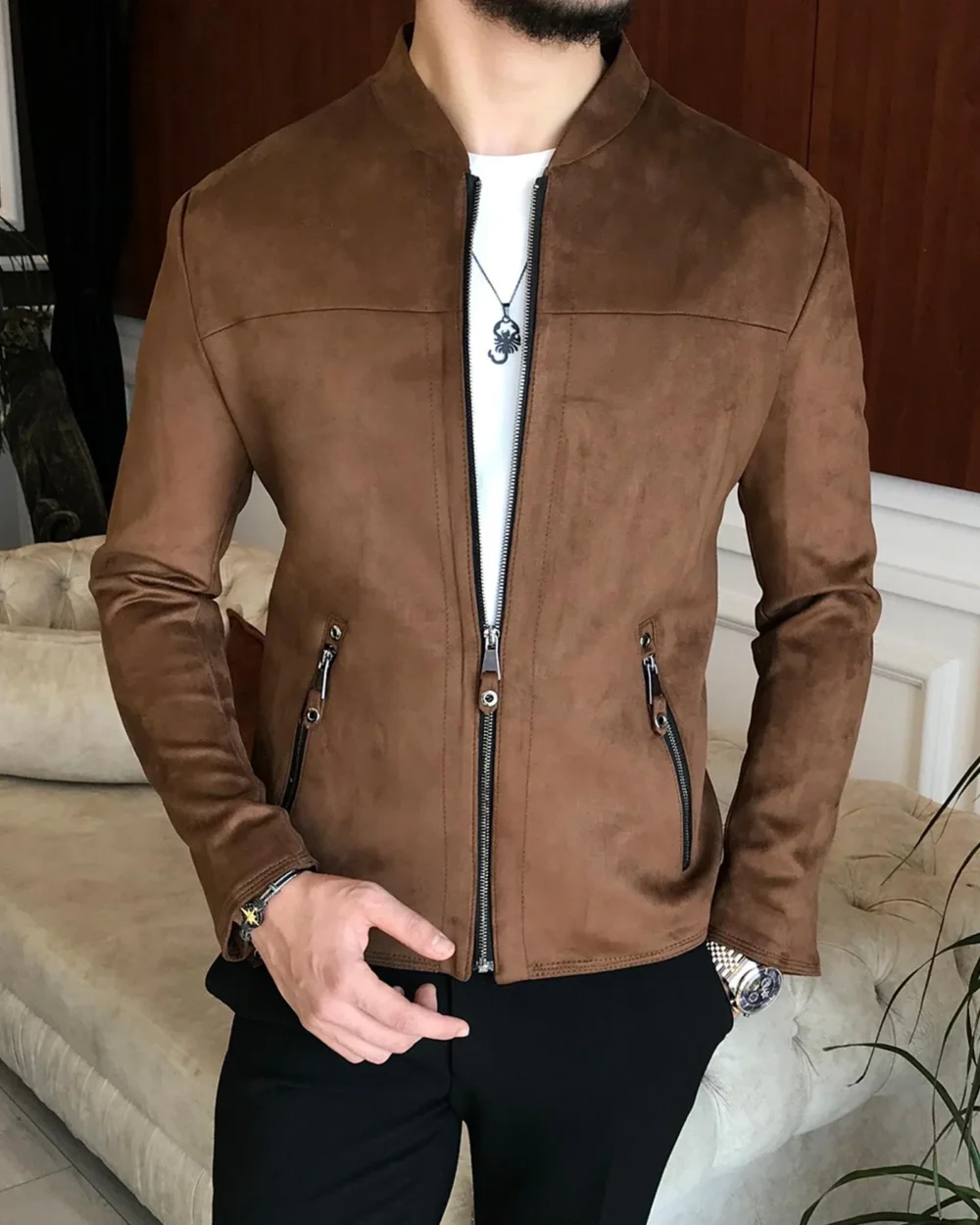 Brown Suede Jacket For Men 3