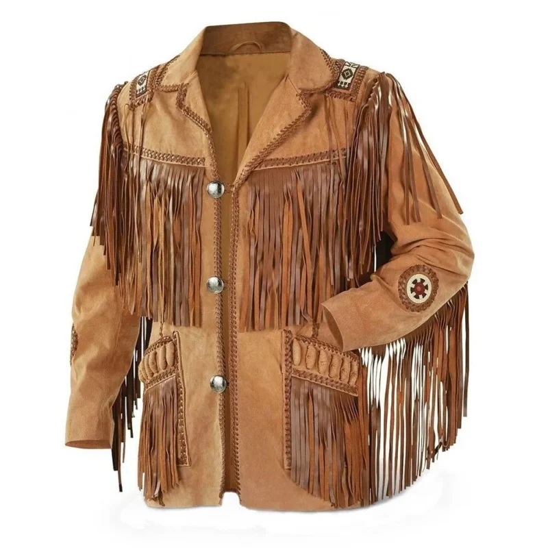 Brown Suede Jacket Fringe