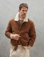 Brown Suede Shearling Jacket