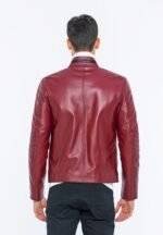 Burgundy Leather Motorcycle Jacket Mens 4