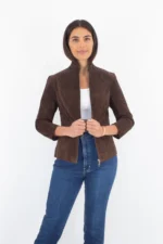 Chocolate Brown Suede Jacket 2