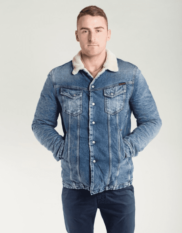 Denim Sheepskin Jacket Mens