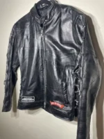 Diamond Plate Buffalo Leather Motorcycle Jacket 3