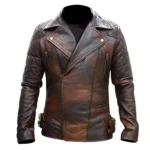 Distressed Motorcycle Leather Jacket 3