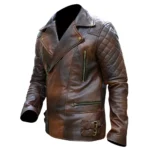 Distressed Motorcycle Leather Jacket 4