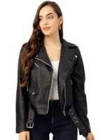 Faux Leather Biker Jackets For Women