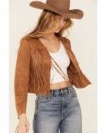 Faux Suede Fringe Jacket