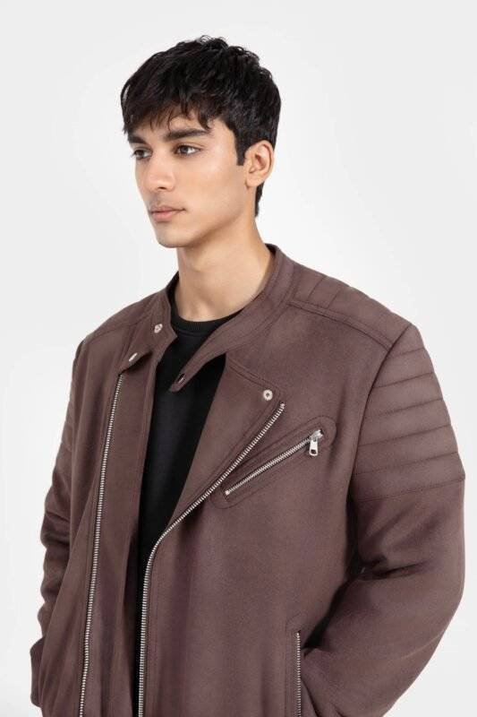 Faux Suede Leather Jacket