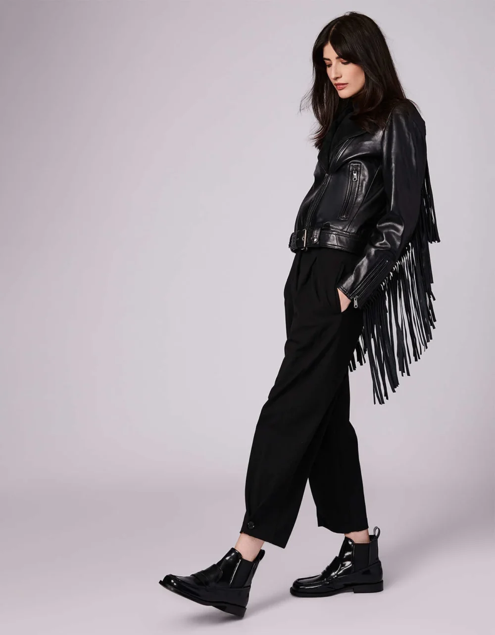 Fringe Leather Motorcycle Jacket