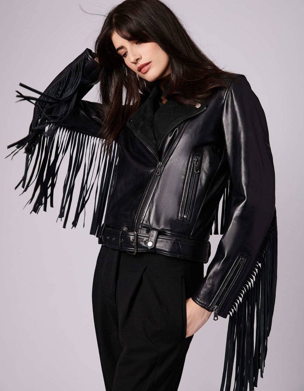 Fringe Leather Motorcycle Jacket 3